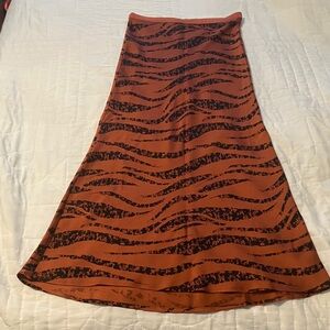 Anine Bing Zebra Print Silk Skirt